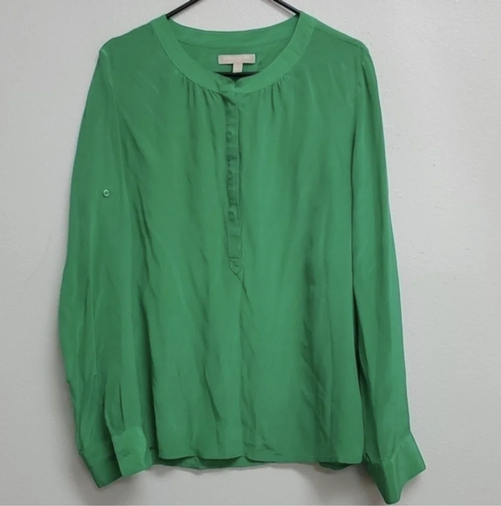 Banana Republic Grosgrain Silk Popover Blouse